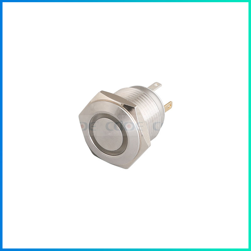 Anti vandal push button switches 16mm ring led momentary waterproof for Hotel doorbell HBDGQ16F-10E/J/S