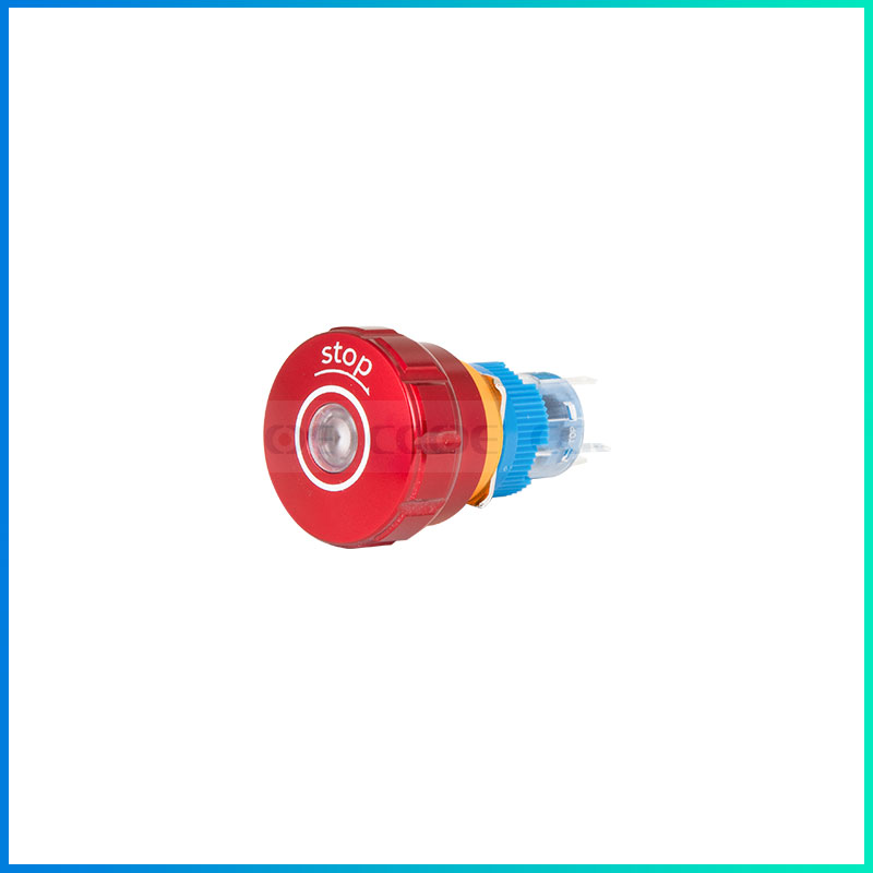 New style 16mm Elevator push button Aluminium alloy 5A ip67 Emergency stop switches with LED HBDS1-AGQ16F-11DTSC/J/S2/R