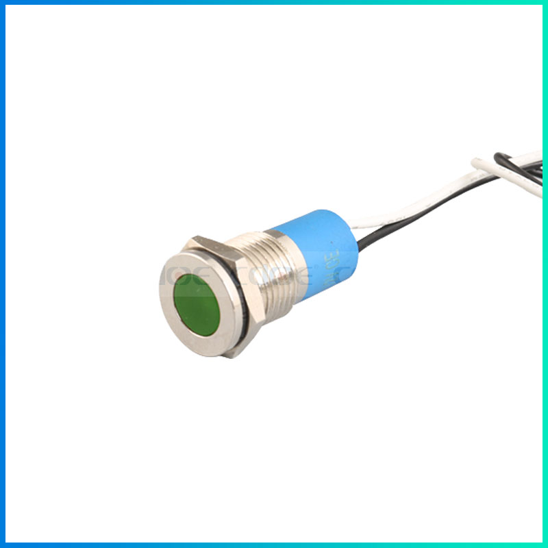 Metal indicator light ip67 stainless steel red green blue 12mm led lamp with wire HBDGQ12T-D/Y/S