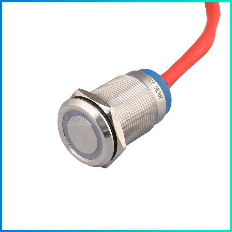 Capacitive touch push button 22mm switch LED bi color momentary latching waterproof ip65 2A HBD-TS22C-10E/Y/S